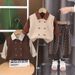 Set di 3 pezzi per bambini, stile western, taglia piccola e media, primavera e autunno, stile coreano casual, maglione e gilet_voghion.com