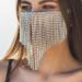 Maschera abbinata alla moda, stile OL, con nappa lunga e strass lucidi, piena di diamanti, stile Blogger_voghion.com