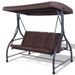 3 Seats Outdoor Swing Hammock With Adjustable Tilt Canopy_voghion.com