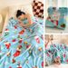 1pc Christmas Thickened Flannel Red Coral Plush Air-conditioned Blanket Gift Modern And Simple Polyester_voghion.com