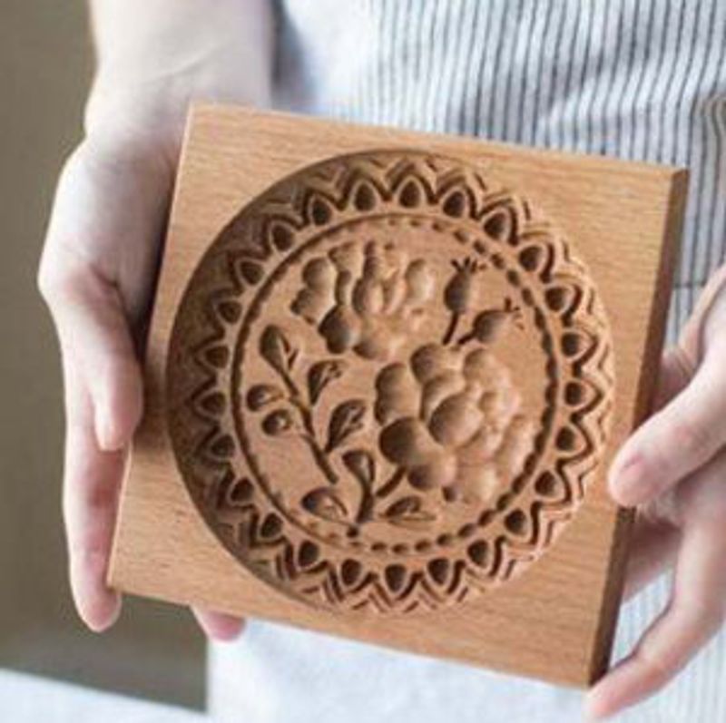 Cookie Mold Cutter high-quality beech wood cookies, crispy biscuits, rectangular wooden cookie molds_voghion.com