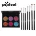 Set di trucco POPFEEL 6 ombretti colorati + 7 pennelli per il trucco Set combinato di ombretti glitterati Beauty_voghion.com