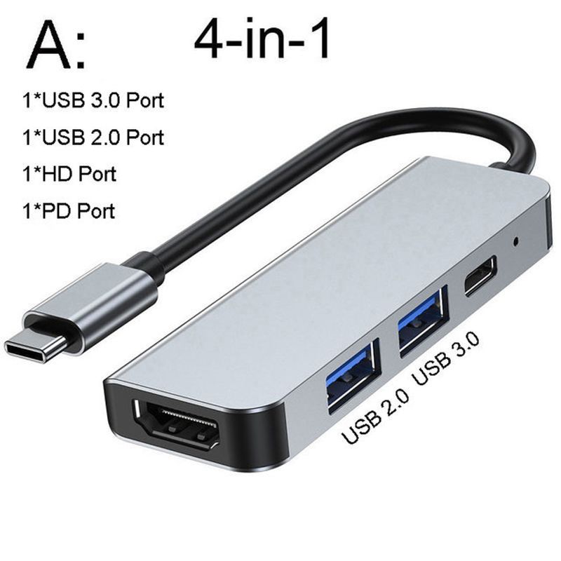 Mobilus USB C šakotuvas su HDMI suderinamu Rj45 VGA adapteriu OTG Thunderbolt 3 dokas su PD TF SD lizdu 3,5 mm, skirtas Macbook Pro / Air M1 M2_voghion.com