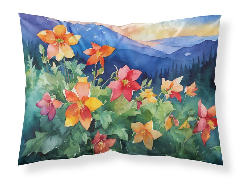 Colorado Rocky Mountain Columbine in Watercolor Standard Pillowcase Lightweight Super Soft Easy Care Decorative Artwork Pillowcase, Standard_voghion.com