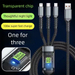 Cavo di ricarica tre in uno per dati superveloci per telefoni cellulari con display digitale trasparente da 100 W_voghion.com