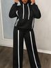 Trendy Striped Hoodie & Jogger Set – Fall-Ready Lounge Wear With Adjustable Drawstring (S-XL) – Soft Polyester For Streetwear Vibes_voghion.com