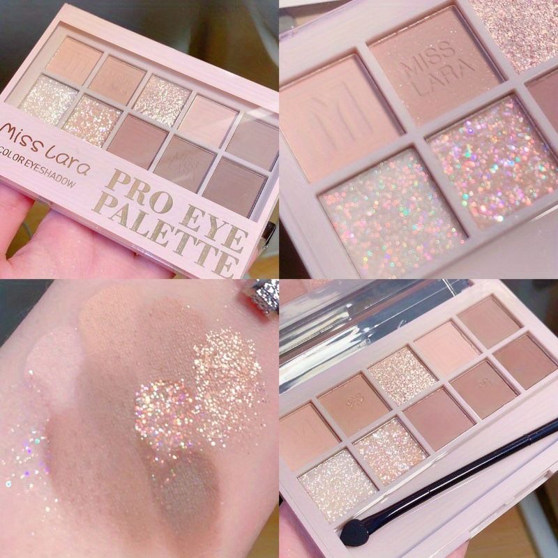 MissLara10 Color Matte Large Sequins Eye Shadow With Makeup Powder Oatmeal Plate_voghion.com