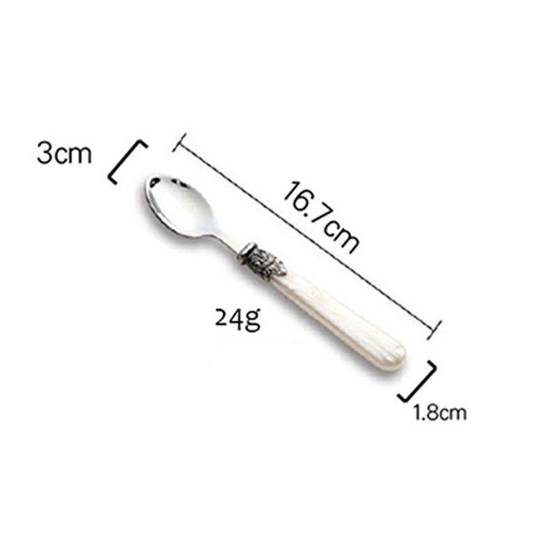 Posate vintage con manico in resina - Stoviglie con finitura perla_voghion.com