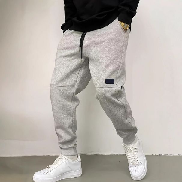 Men's Solid Color Casual Jogger Pants - High Street Retro Style Elastic Cuff Sweatpants For Urban Fashion (Multiple Colors & Sizes)_voghion.com