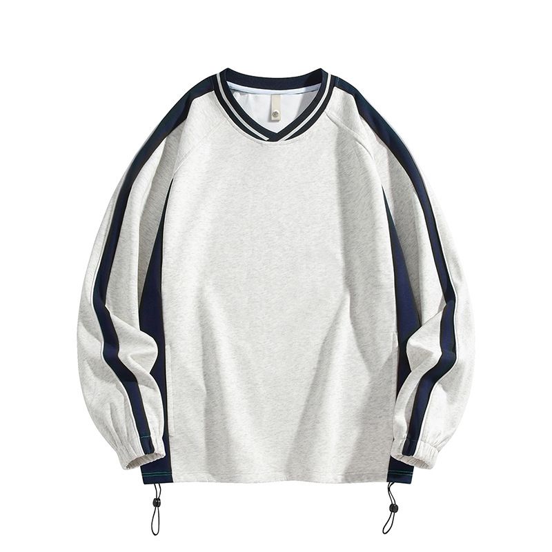 Lässiges Langarm-Sweatshirt mit Rundhalsausschnitt für Herren – leichtes, locker sitzendes Pullover-Oberteil für Frühling und Herbst (S-XXXL, einfarbig, überschnittene Schultern)_voghion.com