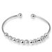 Stylish Simple Atmospheric Ladies Silver Bracelet Commuter Bead Ball Birthday Gift_voghion.com