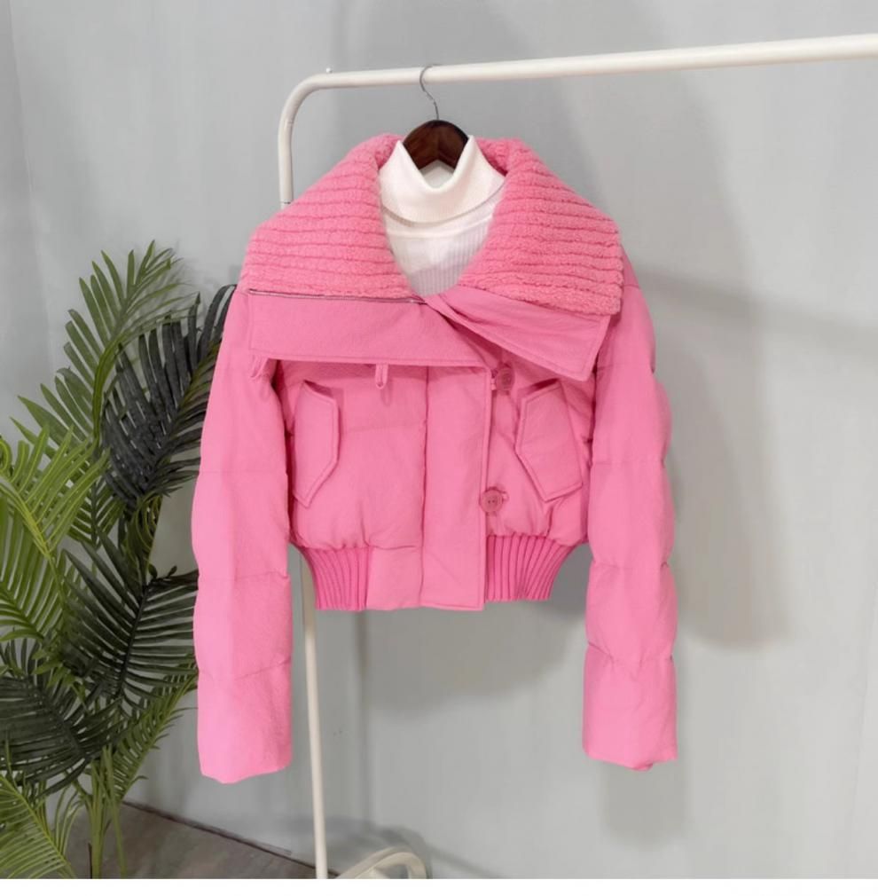 Women's Clothing winter new design lamb wool lapel fashionable Korean style thick short bread coat cotton coat trendy_voghion.com