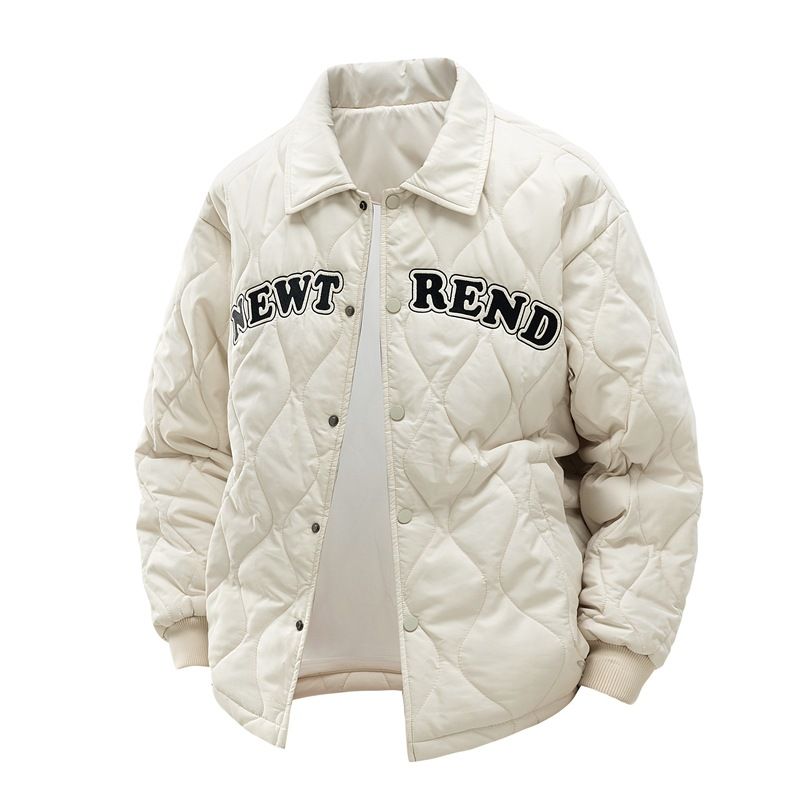 Cappotto in cotone monopetto con revers personalizzato per uomo, invernale, con ricamo a forma di diamante, stile coppia, ampio, in cotone_voghion.com