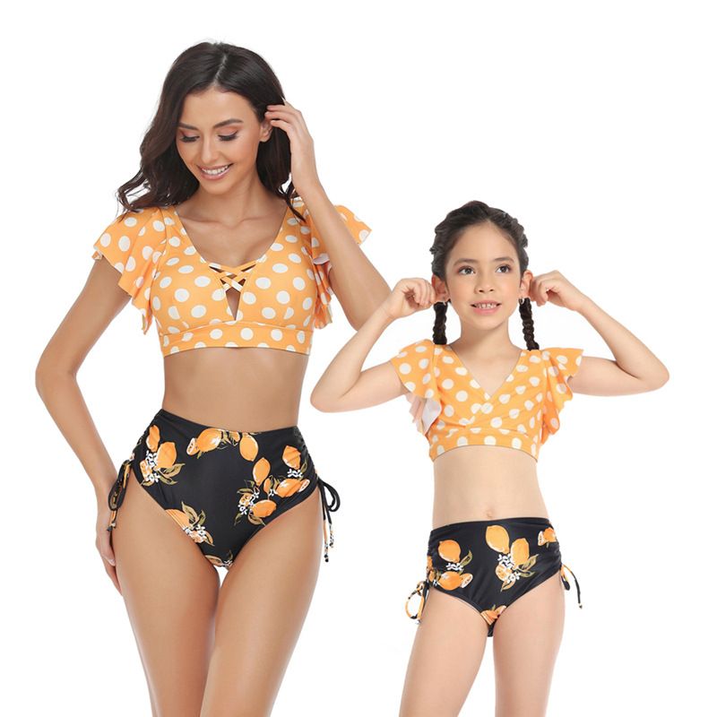 Maillot de bain famille maillot de bain fendu taille exposée bikini sexy_voghion.com