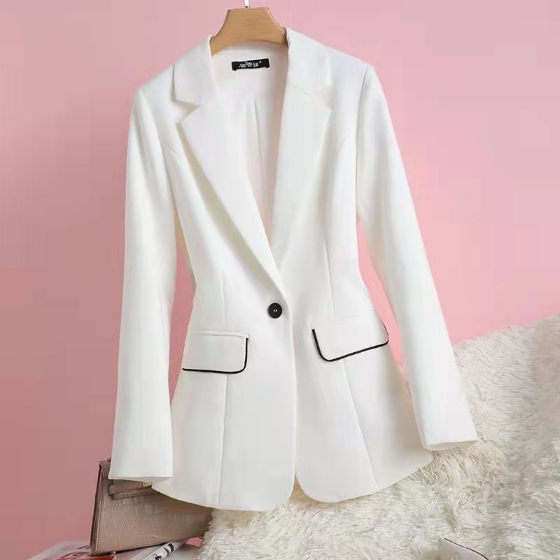 Damenbekleidung Weißer Anzug Damenjacke Frühling und Herbst Neuer Stil Kleiner Anzug Schlankes Temperament Oberteil High-End Bügelfreier Anzug Taille_voghion.com