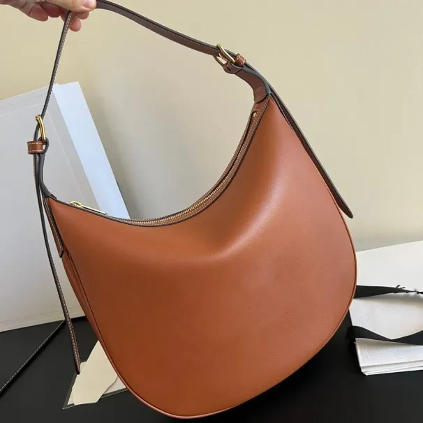 Hochwertige Designer Hobo Unterarm Weiches Echtleder Reißverschluss Damen Schultertasche Canvas Lady Handtasche Geldbörse_voghion.com