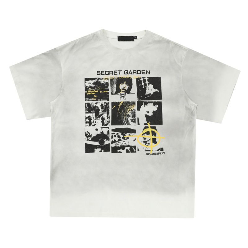 Erkek Giyim Amerikan Retro Rock Grubu Baskılı Kısa Kollu Tişört Erkekler İçin Yaz Yuvarlak Yaka Rahat Çift Bol_voghion.com