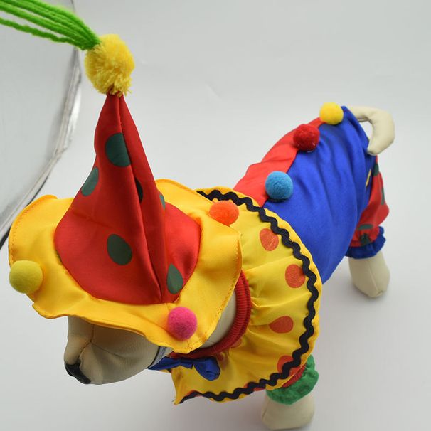 Neue Transformation Halloween Kreative Clown Kostüm Haustier Kleidung Vierbeiner Mit Hut_voghion.com