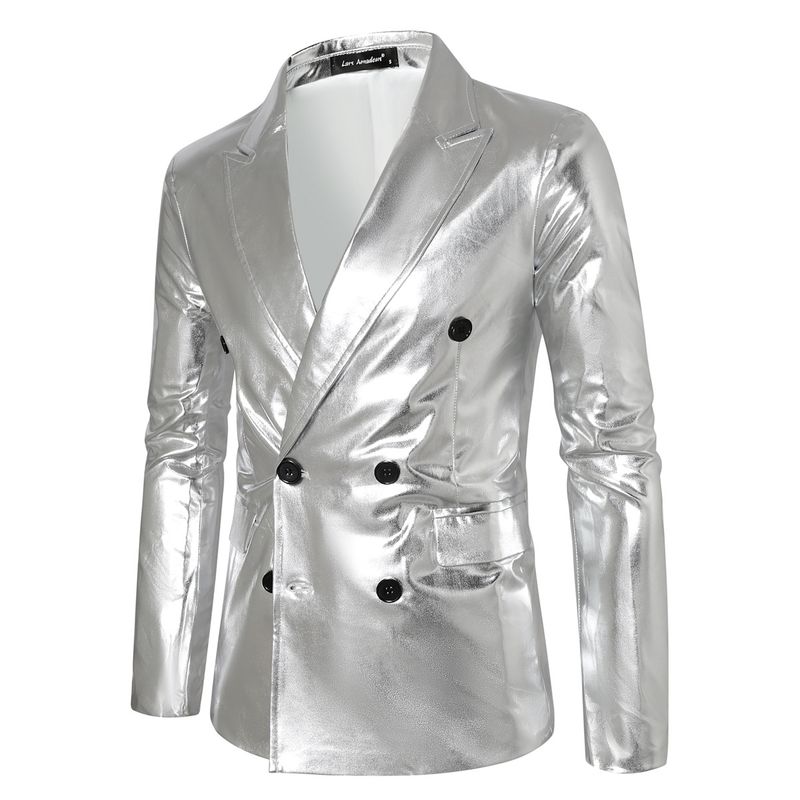 CT Sonbahar Kış Yeni Moda Parlak Takım Elbise Erkek Kruvaze Blazer ZT-X58_voghion.com
