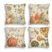 4Pcs Fall Pillow Covers Pumpkin Pick Of The Patch Thankful Pattern Autumn Throw Pillow Covers Thanksgiving Watercolour Farmhouse Pillowcase For Home Sofa Couch_voghion.com