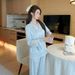 pajamas for women fairy style lace French home wear long-sleeved trousers ice silk suit_voghion.com