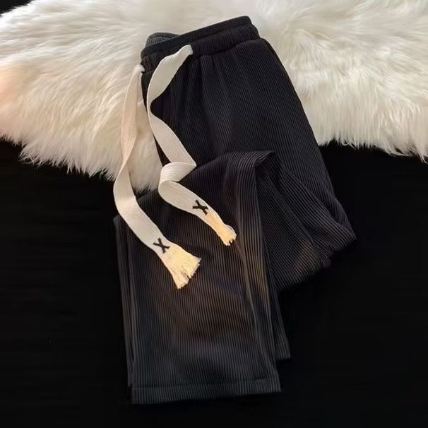 Meeste riided Ice siidist püksid meeste suvised drapeeringuga spordipüksid, lahtised sirged, mitmekülgsed, laia säärega vabaajapüksid, trendikad_voghion.com