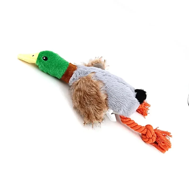 Cute Plush Duck Sound Toy Stuffed Squeaky Animal Squeak Dog Toy Cleaning Tooth Dog Chew Rope Toys Pet Dog Toys_voghion.com