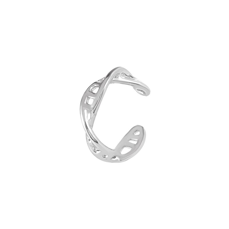 Simple Design, Twisted Alloy Fried Dough Twists Clip, French Non Hole Geometric Ear Stud, Personalized Earring, Single_voghion.com