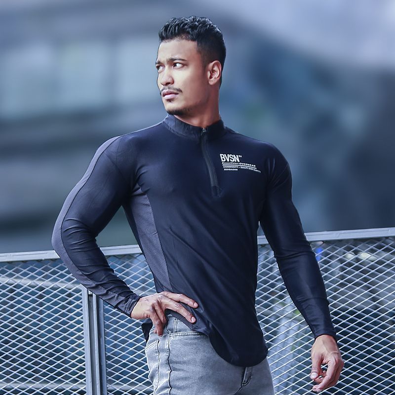 Bvsn Sports Quick-Dry Tight High Elastic Breathable Top_voghion.com
