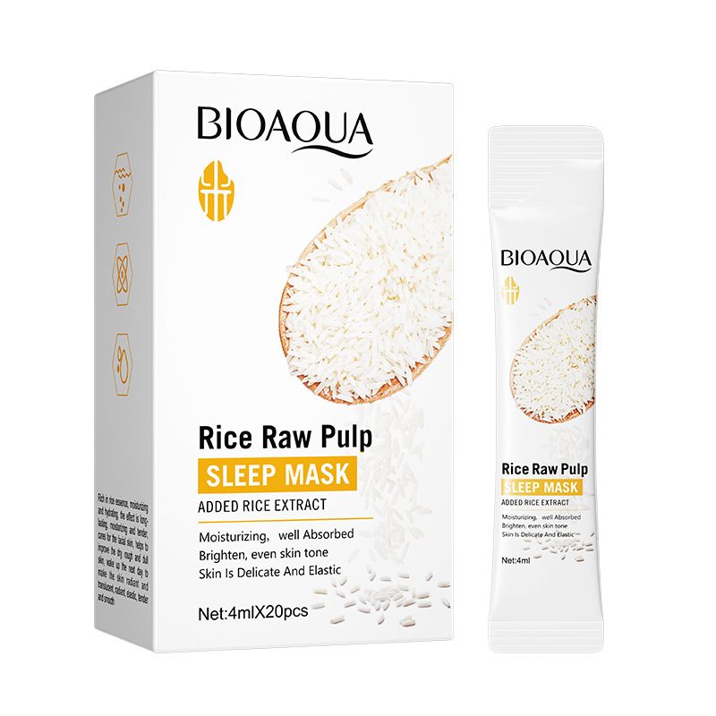 BIOAOUA Rice Original Slurry Sleep yüz maskesi Nemlendirici, Şeffaf, Taşınabilir ve Nemlendirici_voghion.com