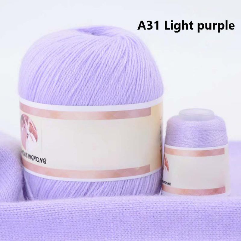 Cashmere Garn Uld Garn Håndstrikket Maskinstrikket Baby tørklæde Garn Mink Garn 6+6 Mellem tykt Blå Lilla Series_voghion.com