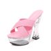 Sandali con tacco alto trasparenti e plateau - Sandali alla moda con tacco spesso per donna, design con cinturino a T antiscivolo_voghion.com