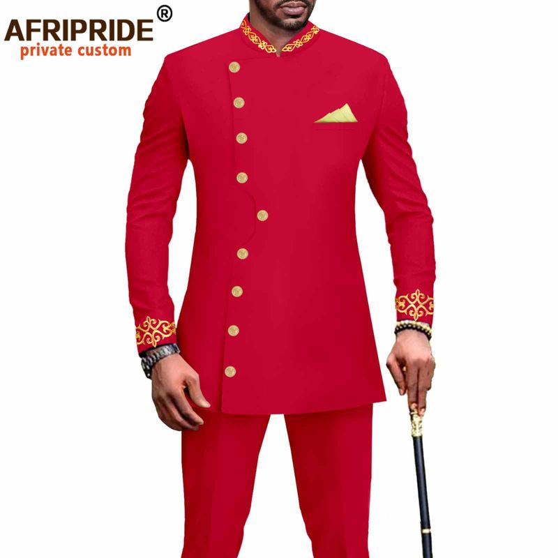 Abbigliamento da uomo Set da due pezzi slim da uomo africano_voghion.com