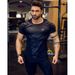 Fitness T-Shirt Summer Base Layer Sweatshirt Sports Training Men's Elastic Quick-Dry Short Sleeve Compression Shirt For_voghion.com