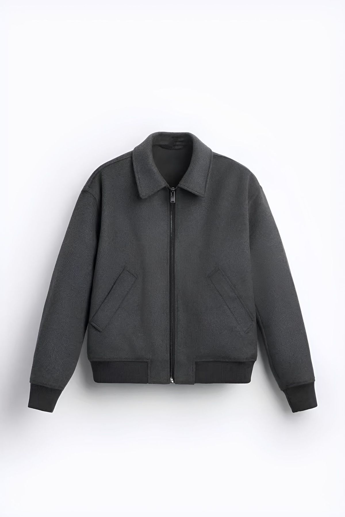 Jauns 2024. gada pavasara un rudens vīriešu vienkrāsains vilnas mētelis ar atloku, britu jaka, kardigans_voghion.com