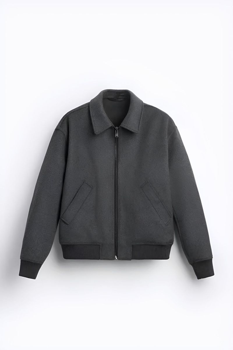 New 2024 Spring and Autumn men's solid color lapel woolen coat British jacket cardigan_voghion.com