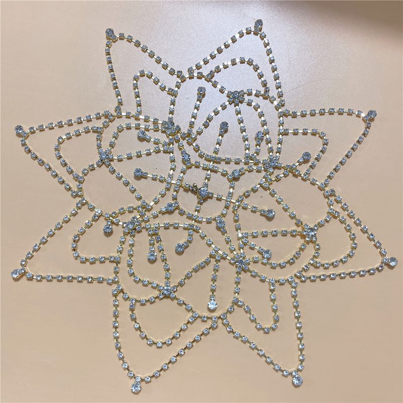 Nuevo producto personalizado de múltiples capas con forma de gota de agua para la frente, accesorio completo de diamantes, cadena para el cabello_voghion.com
