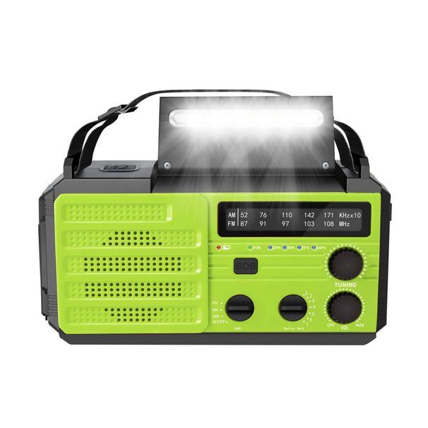 Radio solare 2024 Radio multifunzionale con ricarica manuale Radio di emergenza portatile_voghion.com