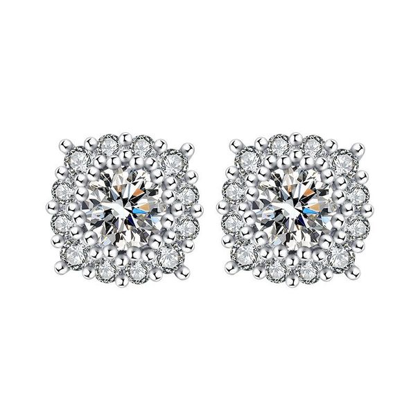 Borsa quadrata rotonda trasmessa in diretta quattro diamanti femminili ad alto tenore di carbonio con ago in argento puro a forma di cuore 5A zircone sei artigli_voghion.com