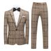 Herrenbekleidung 2024 Neuer Anzug Dreiteiliger Stil Schlanker britischer Casual Bräutigam Hochzeitskleid Karierter kleiner Anzug für Männer_voghion.com
