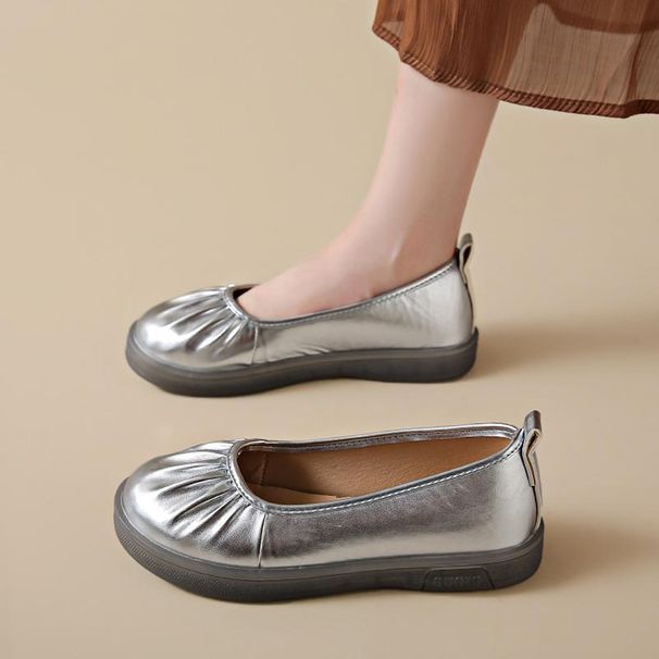 Xiaoxiangfeng Flache, runde Zehenpartie, oft Ole, Hohler Mund, Ingle Kick, Damen 2025 Sommer Neuer Stil mit Rock, Bean_voghion.com