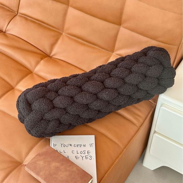 Nordic Solid Color Sherpa Seat Cushion - Woven Long Pillow For Bed/Sofa/Bay Window_voghion.com