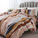 Bohemian Stripe Duvet Cover Set - 3-Piece Geometric Bedding (Handwoven Tribal Patterns Breathable & Hypoallergenic Free-Spirited Boho Chic Style)_voghion.com