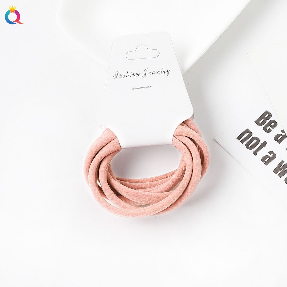 Semplice fascia per capelli senza cuciture, fascia elastica di base in gomma ad alta elasticità, stile foresta, non danneggia i capelli, fascia per capelli con anello per asciugamano_voghion.com