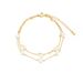 Bracelet de cheville double couche en perles et nacre – Bijou de pied élégant en acier inoxydable plaqué or pour femme_voghion.com