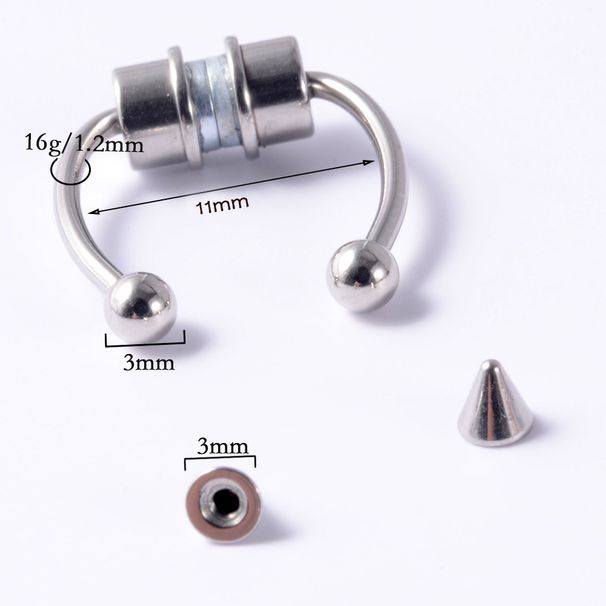 Set di orecchini e piercing magnetici per il naso - Gioielli in acciaio inossidabile senza piercing con design a sfera, cono e catena per uomo e donna (diversi colori e stili)_voghion.com