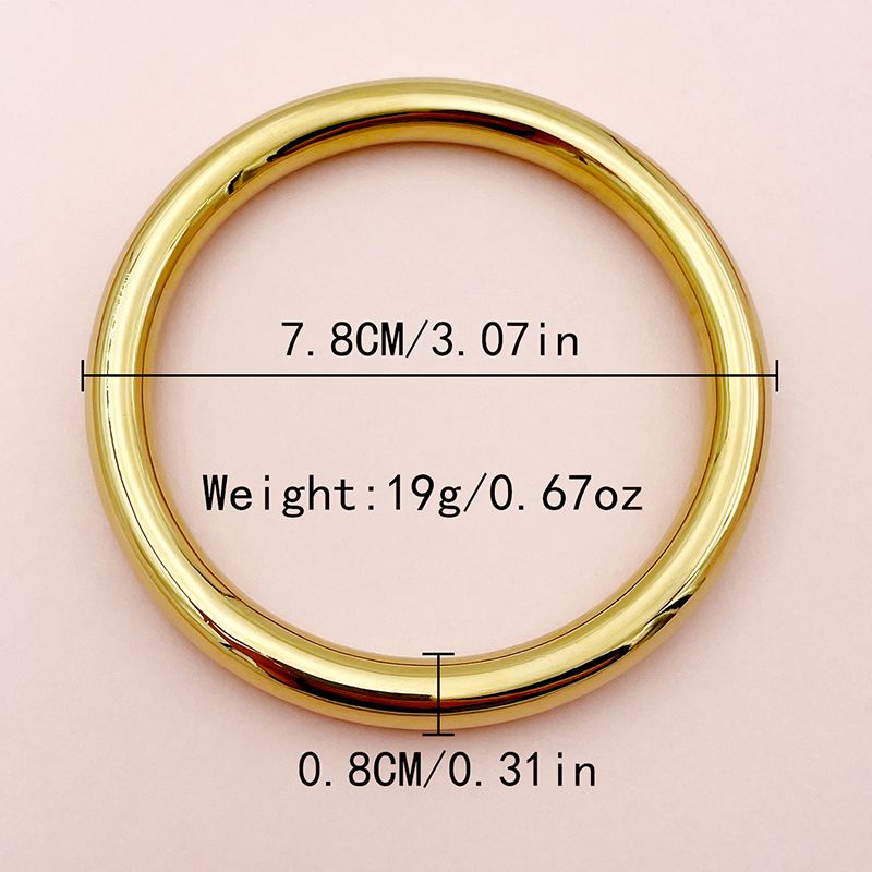 Stile semplice casual Stile classico Colore solido Acciaio inossidabile 304 Bracciale placcato oro 14K in blocco_voghion.com