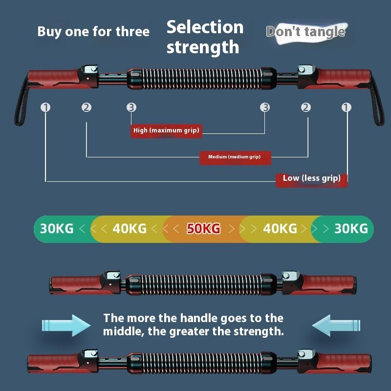 Adjustable Strengthener For Men, Home Use Muscle Training Device, 30kg, 40kg, 50kg Press Grip Arm Strength Bar_voghion.com