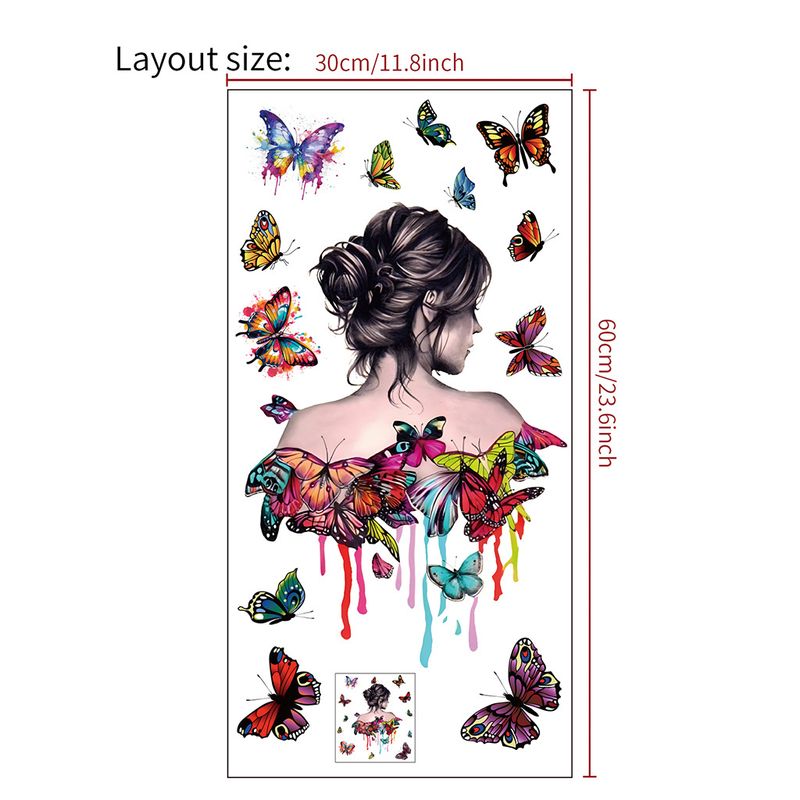 Ove Beauty Butterfly Back PVC Matte JS-N Series Living Children's Room Wall Stickers_voghion.com