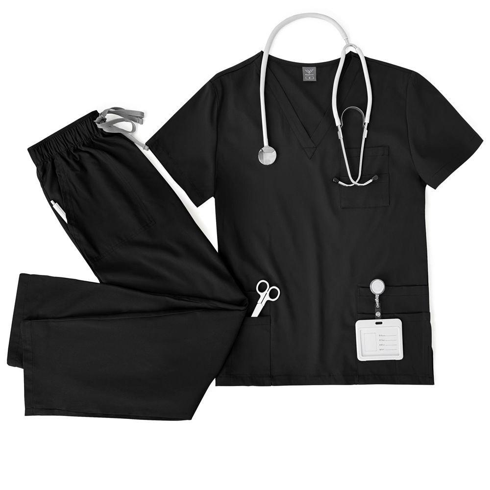 Krankenschwesteruniform, V-Ausschnitt, lässig, dünn, doppellagig, mit Tasche, schnelltrocknend, Arzt-Handwaschkleidung, Handwaschkleidung_voghion.com